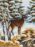 Landscape “Deer in the winter forest”