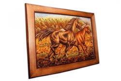 Volumetric panel “Two horses”