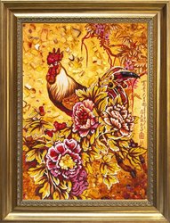 Panel “Rooster in Chinese painting”