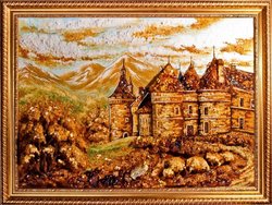 Three-dimensional painting “Castle-fortress in the mountains”