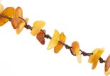 Braided beads with multi-colored polished amber stones