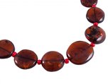Beads made of amber stones-coins with beads