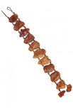 Braided bracelet with dark amber stones