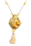 Buddha pendant on a wax rope with a tassel