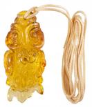 Pendant "Owl" on a wax rope