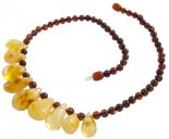 Beads necklace made of multi-colored stones