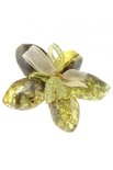 Flower brooch “Landscape amber”