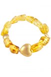 Amber bracelet with decorative inserts