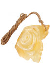 Amber pendant on a wax thread in the shape of a rose
