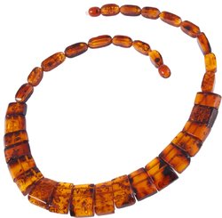 Beads made of dark amber stones