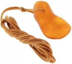 Medical pendant made of polished honey-colored amber