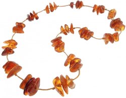 Beads with polished amber stones