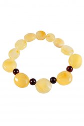 Amber bracelet with contrasting inserts-balls “Lollipops”