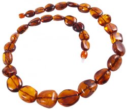 Beads-stones of cognac shade “Viola”