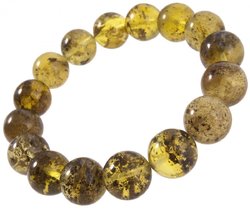 Bracelet made of amber balls with impurities