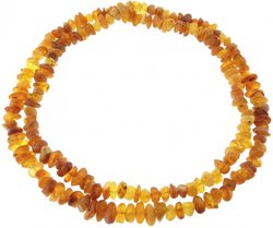 Long beads made of polished amber (medicinal)