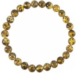 Bracelet made of greenish amber beads