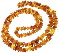 Polished amber stone beads