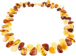 Amber beads made of multi-colored stones
