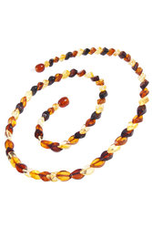 Beads with a combination of light, honey and dark amber “Amber leaves”
