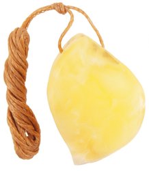 Figured polished amber pendant (medicinal)