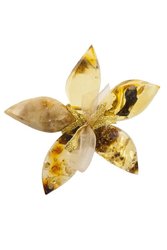 Flower brooch “Amber with inclusions”