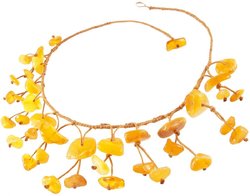 Braided beads made of light amber