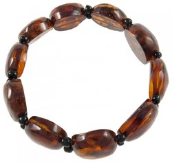 Bracelet made of dark amber stones