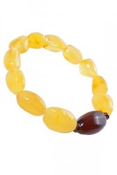 Amber bracelet "Grapes" with contrasting insert