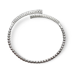 Silver bracelet with zircons