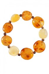 Bracelet made of amber stones and coins