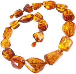 Amber beads in cognac shade “Meline”