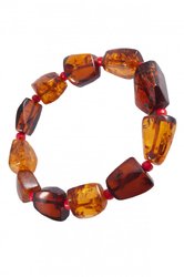 Amber bracelet with red beads