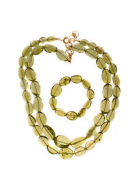 Bracelet made of greenish amber