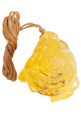 Amber carved pendant "Rose"