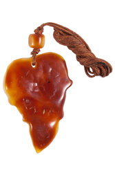 Carved amber pendant “Leaf”