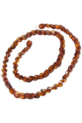 Beads made of dark amber “Amber leaves”