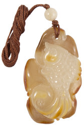 Pendant carved from amber stone “Fish”