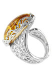 Перстень зі срібла і бурштину «Юнона»