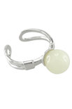 Срібний перстень з кулькою бурштину «Перлинка»