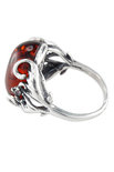 Перстень з чорненого срібла і каменю бурштину «Хадіша»