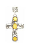 Серебряный крестик с камешками