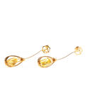 Silver earrings with amber and gilding "Ilaria"