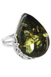 Серебряное кольцо с камнем янтаря «Люси»