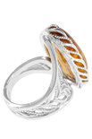 Срібний перстень з каменем бурштину «Жозефіна»
