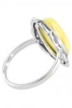 Перстень з чорненого срібла зі світлим бурштином «Рената»