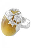 Серебряное кольцо с янтарем «Емира»