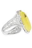 Перстень зі срібла з бурштином «Тара»