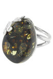 Серебряное кольцо с камнем янтаря «Емира»