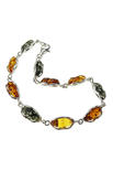 Silver bracelet with amber “Vilena”